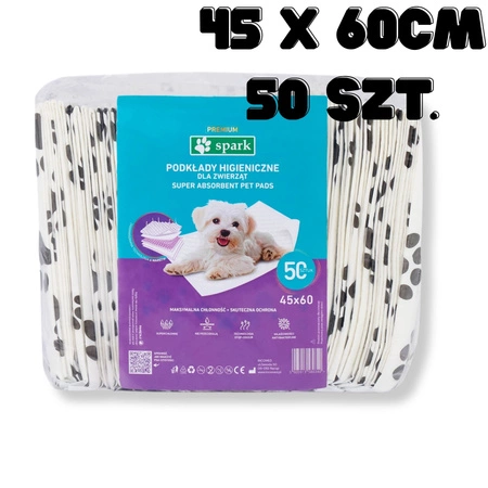 Spark Podkłady jednorazowe pod VetBed 45x60 cm 50 szt. dla świnki morskiej
