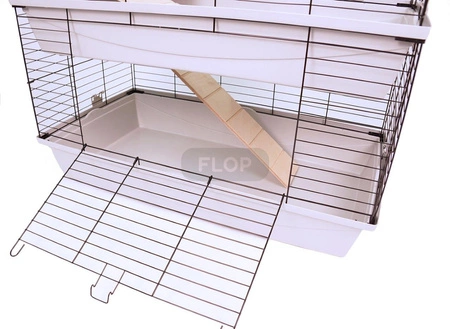 Piętrowa klatka dla świnek morskich 100x55x(h)93cm - szare kuwety, czarne kraty