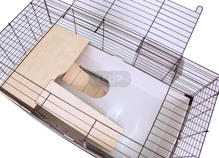 Piętrowa klatka dla świnek morskich 100x55x(h)93cm - szare kuwety, czarne kraty