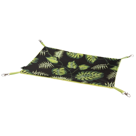 Hamak prostokątny w liście na czarnym tle dla świnek morskich