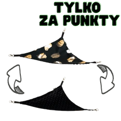 Czarny narożny hamak w świnki dla małych zwierząt domowych - dostępny tylko za punkty