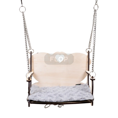 Huśtawka z serduszkiem do zamontowania na prętach klatki FLOP dla kawii domowych