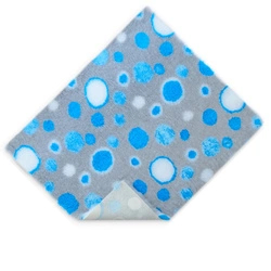 Vetbed® Non-Slip S (50x75cm) -  turkusowe koła na szarym tle