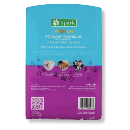 Spark Podkłady jednorazowe pod VetBed 90x60 cm 25 szt. super chłonne FLOP dla świnki morskiej