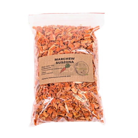 Suszona marchew (kostka) 100g dla świnki morskiej