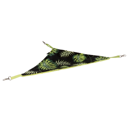 Hamak narożny w liście na czarnym tle dla świnki morskiej