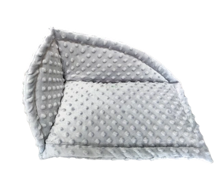 Legowisko narożne  z szarego polaru minki dla świnek