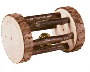 Drewniana rolka z dzwoneczkiem dla królika 7x5cm