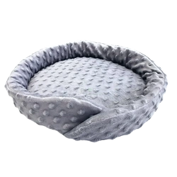 Zakręcone legowisko  z szarego polaru minki dla świnek morskich