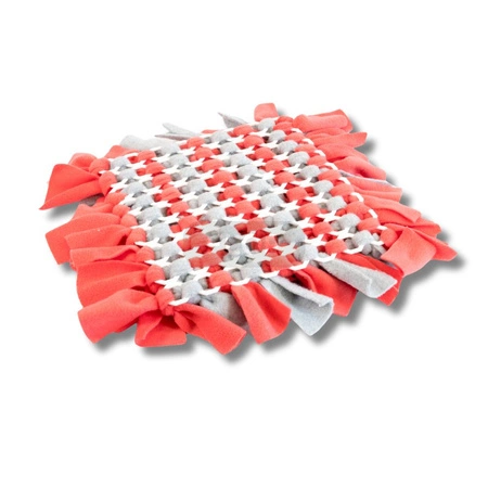 Mata węchowa 35x35cm dla małych zwierząt domowych (szary+koralowy)