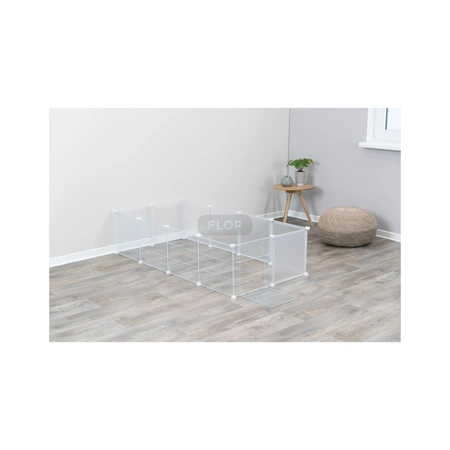 Wybieg domowy bez podłogi dla świnek morskich, jeży i królików, biały 140x35x70cm