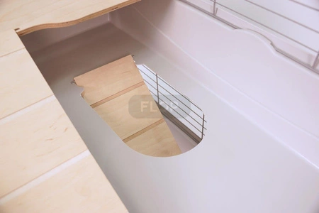 Piętrowa klatka dla świnki morskiej 100x55x(h)93cm - szare kuwety, srebrne kraty