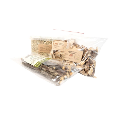 Zestaw ziół i przysmaków dental care