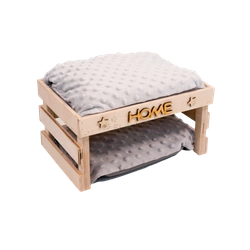 Ażurowy domek z wodoodpornymi poduchami z szarego polaru minki dla świnki morskiej