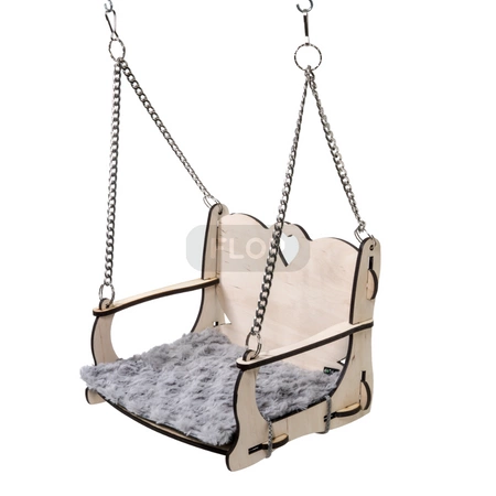 Huśtawka z serduszkiem do zamontowania na prętach klatki FLOP dla kawii domowych