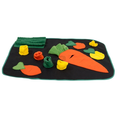 Marchewkowe pole - plac zabaw i mata węchowa 73x53cm dla świnek morskich