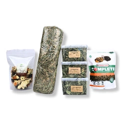 Świnkowy Pakiet Startowy – Kompletny Zestaw Jedzenia i Siana dla świnki morskiej