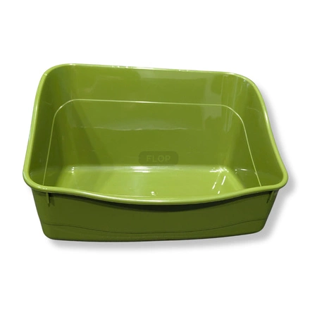 Zielona prostokątna kuweta z możliwością podwieszenia na ściance klatki