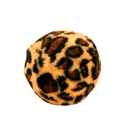 Welurowa piłka z dzwonkiem leopard dla świnki morskiej 4cm