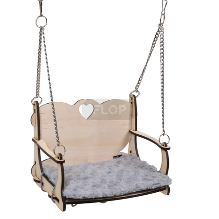 Huśtawka z serduszkiem do zamontowania na prętach klatki FLOP dla kawii domowych