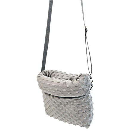 Torebka do zacieśniania więzi z szarego polaru minki dla świnki morskiej Bonding Bag